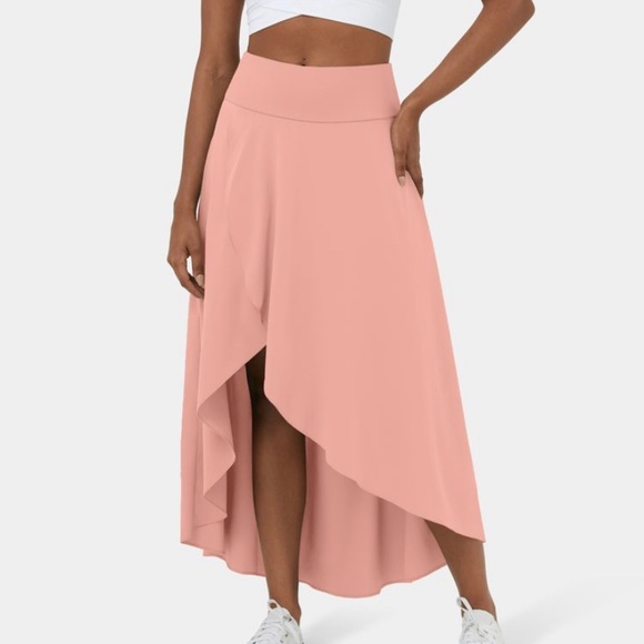 HALARA Dresses & Skirts - Halara Breezeful High Low Ruffle 2-in-1 Flowy Quick Dry Maxi Skirt M Medium NWT